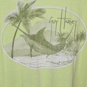 Guy Harvey Short SLeeve Lime Green One Pocket Tee